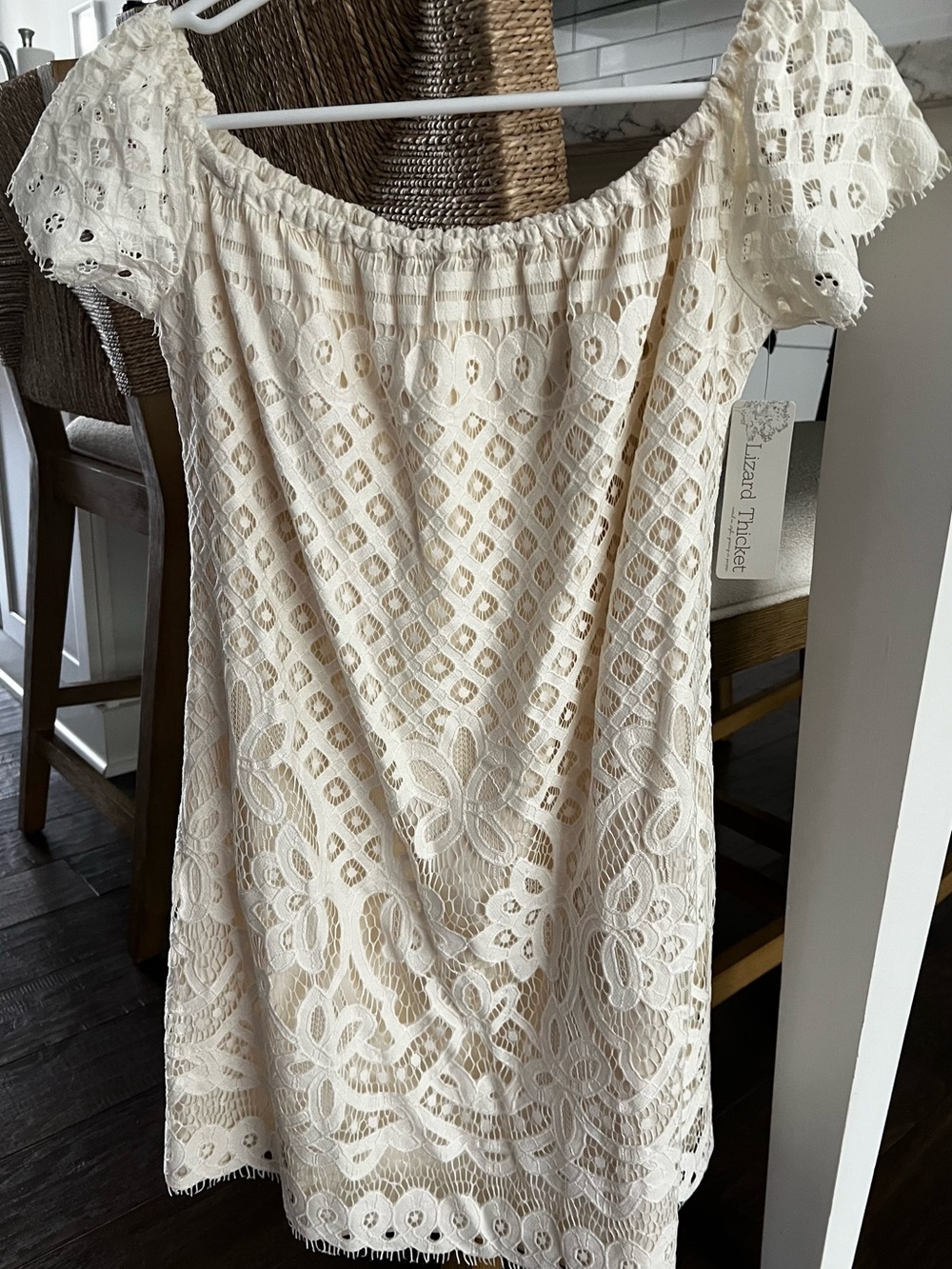 Liza Tricoté Cream Lace Mini Dress